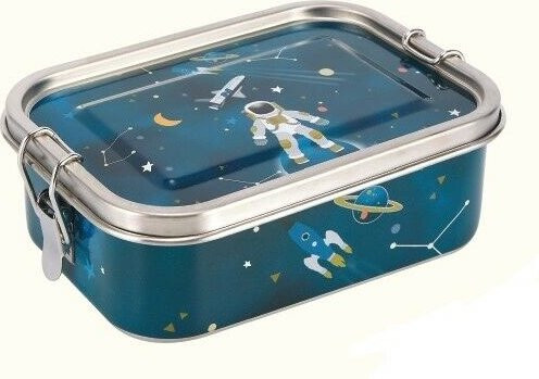 xanadoo Kids-Line Edelstahl-Brotdose Astronaut Blau, 800 ml, auslaufsicher mit Trennsteckern - Bild 1