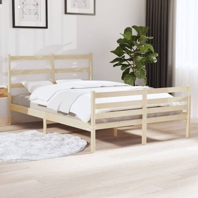 Massivholzbett Vidaxl aus Kiefer in Braun, B/T: 140 x 190 cm - Bild 1