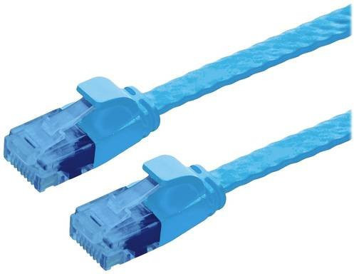 VALUE Patchkabel Kat.6A UTP extra-flach Blau, Länge: 1 m - Bild 1