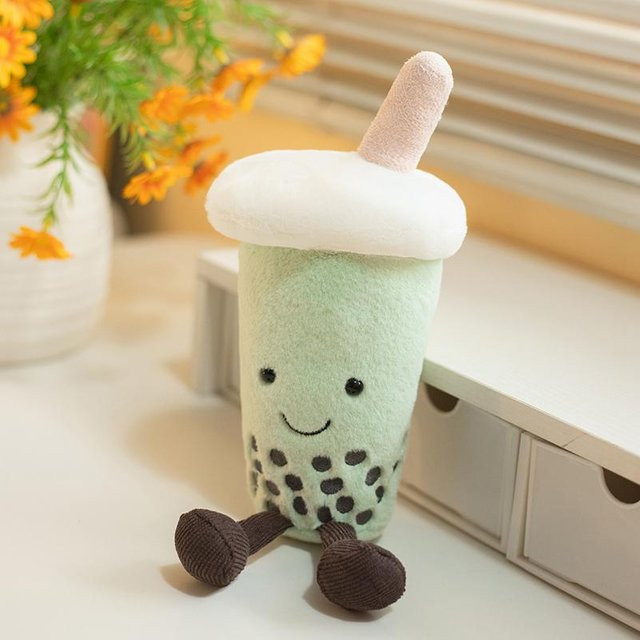 Binchi Fitness Matcha Grün Milchteetasse, Plüschtier, Plüschkissen, 23cm, ab 14 Jahre - Bild 1
