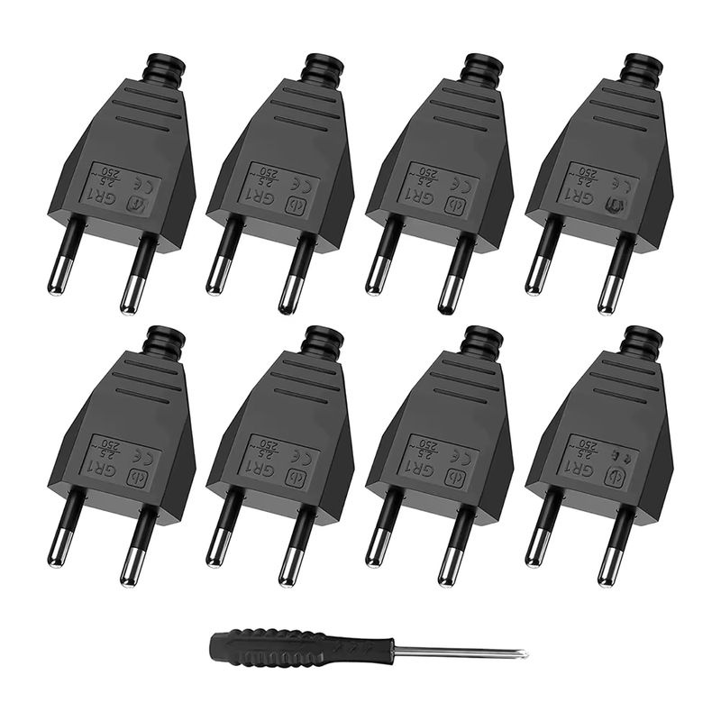 HITRENDS EU Stecker Adapter Set Männlich Weiblich Schuko Netzbuchse Schwarz - Bild 5