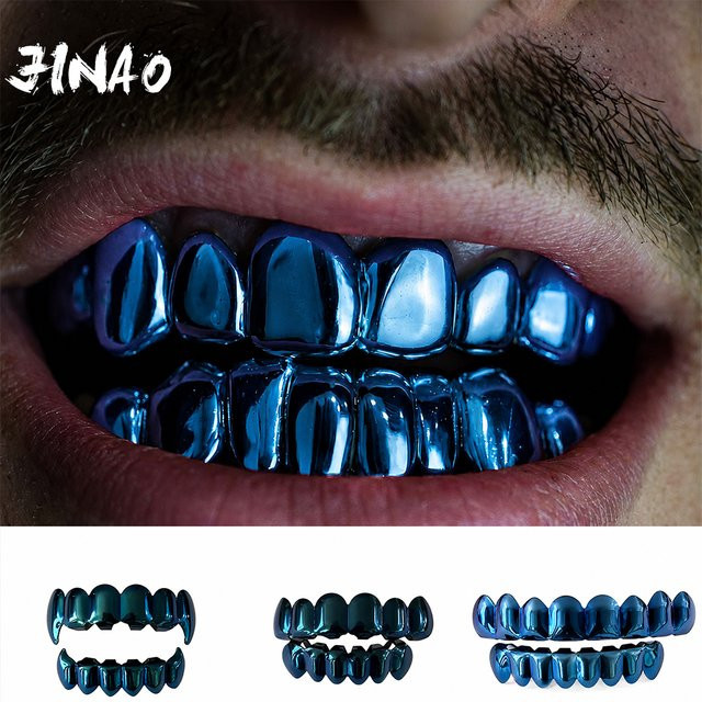 JINAO Grillz-Set, Dunkelblau, Bronze, Unisex - Bild 1