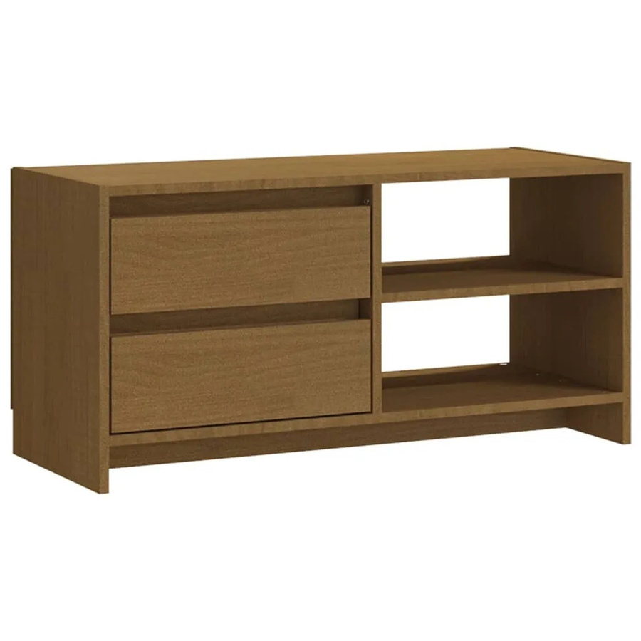 vidaXL TV-Schrank aus Kiefer-Massivholz in Honigbraun, B/T/H: 80 x 31 x 39 cm - Bild 2