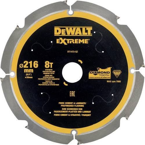 DEWALT Kreissägeblatt DT1473-QZ PCD mit 8 Zähnen, Durchmesser: 216 mm - Bild 1