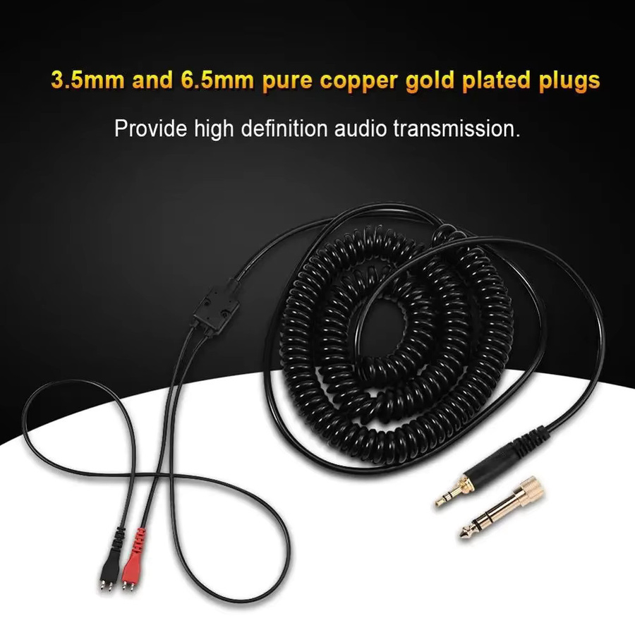 Sennheiser Ersatz-Spiralkabel mit 6,35 mm Stecker in Schwarz für HD25, HD25-1, HD25-II und HD25-C Kopfhörer - Bild 3