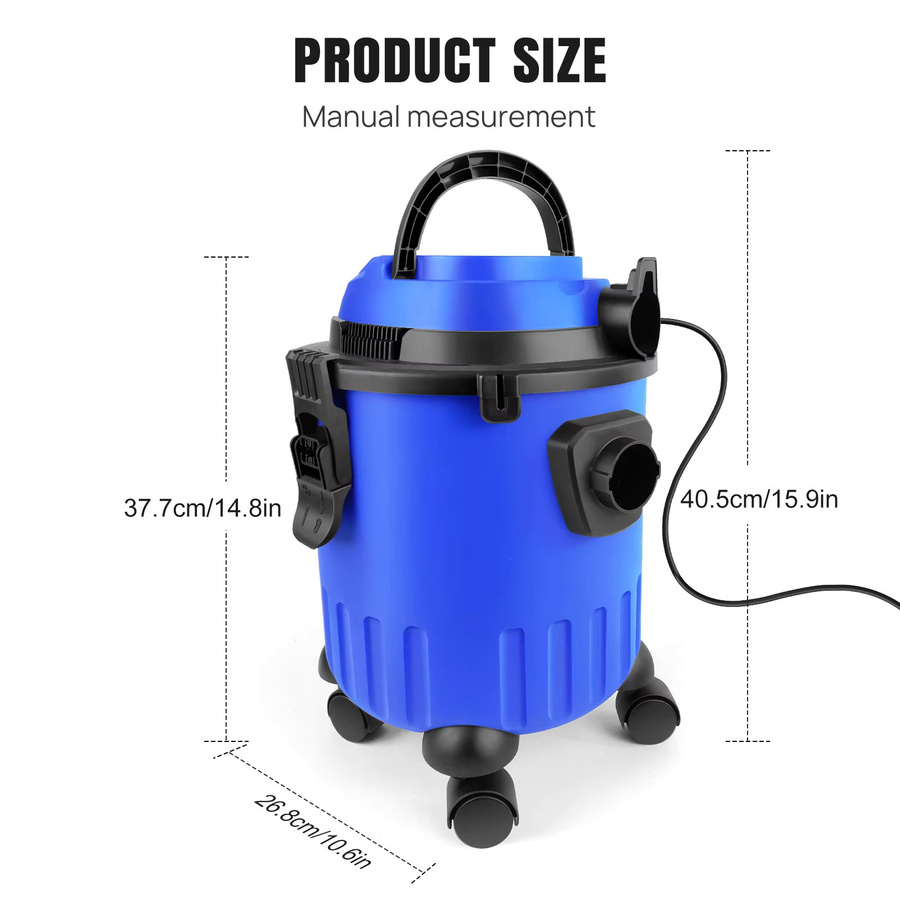 DayPlus Nass- und Trockensauger 15L in Blau mit 1500W Leistung, 19kPa Saugkraft, HEPA-Filter und Gebläsefunktion für Teppich und Hartböden - Bild 7