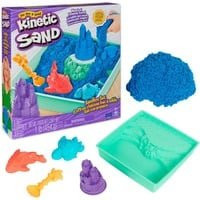 Spin Master Kinetic Sand Sandbox Set Unterwasserwelten in Blau mit Hai, Schildkröte, Schloss und Muschel