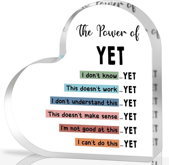 CIFBUY Mindset Acryl-Herz-Schild in Transparent und Weiß als inspirierende Dekoration für Therapeuten-Büros und zur Förderung der psychischen Gesundheit - Bild 1