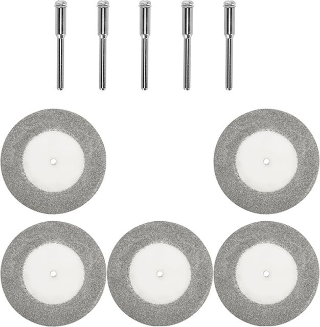 NuoDunco Diamant-Trennscheibe für Dremel und Mini-Bohrer zum Schneiden von Holz, Stein und PVC, Farbe: Silber, Durchmesser: 60,0 mm, Dicke: 5,0 mm - Bild 1