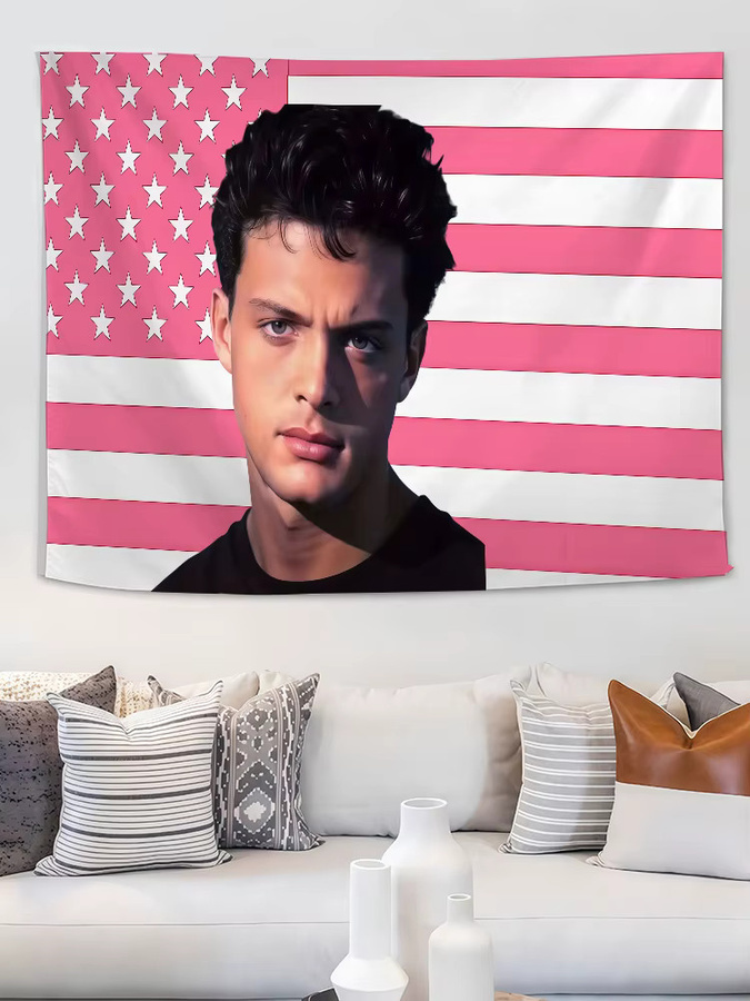 Warner Bros. Luis Miguel Flagge in Pink mit Sternen und Streifen, Textil-Wanddeko für Innen- und Außenbereich, Breite: 60,0 cm, Höhe: 40,0 cm - Bild 4