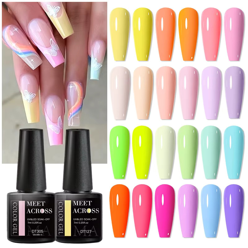 MEET ACROSS Glitzer Gel Nagellack, 7 ml, Fluoreszierend - Bild 3