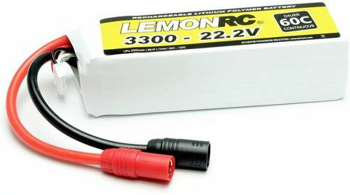 LemonRC LiPo Modellbau-Akkupack 22.2V 3300 mAh 6S 60C Softcase mit XT-Anschluss in Weiß - Bild 1