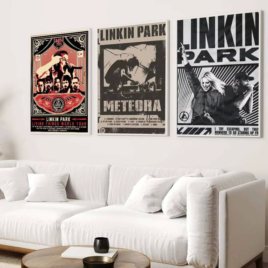 L-Linkin P-Park Heavy Metal Rock Band Vintage-Poster als nordische Wanddekoration, Mehrfarbig, B/H: 15 x 15 cm - Bild 2