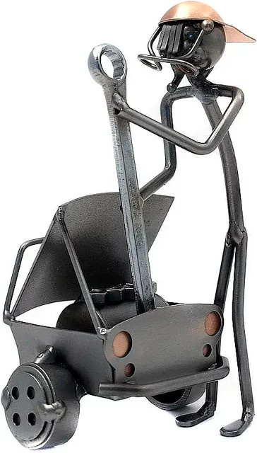 Hinz & Kunst Metallmann Automechaniker Wired Line Deko-Figur in Schwarz - Bild 1