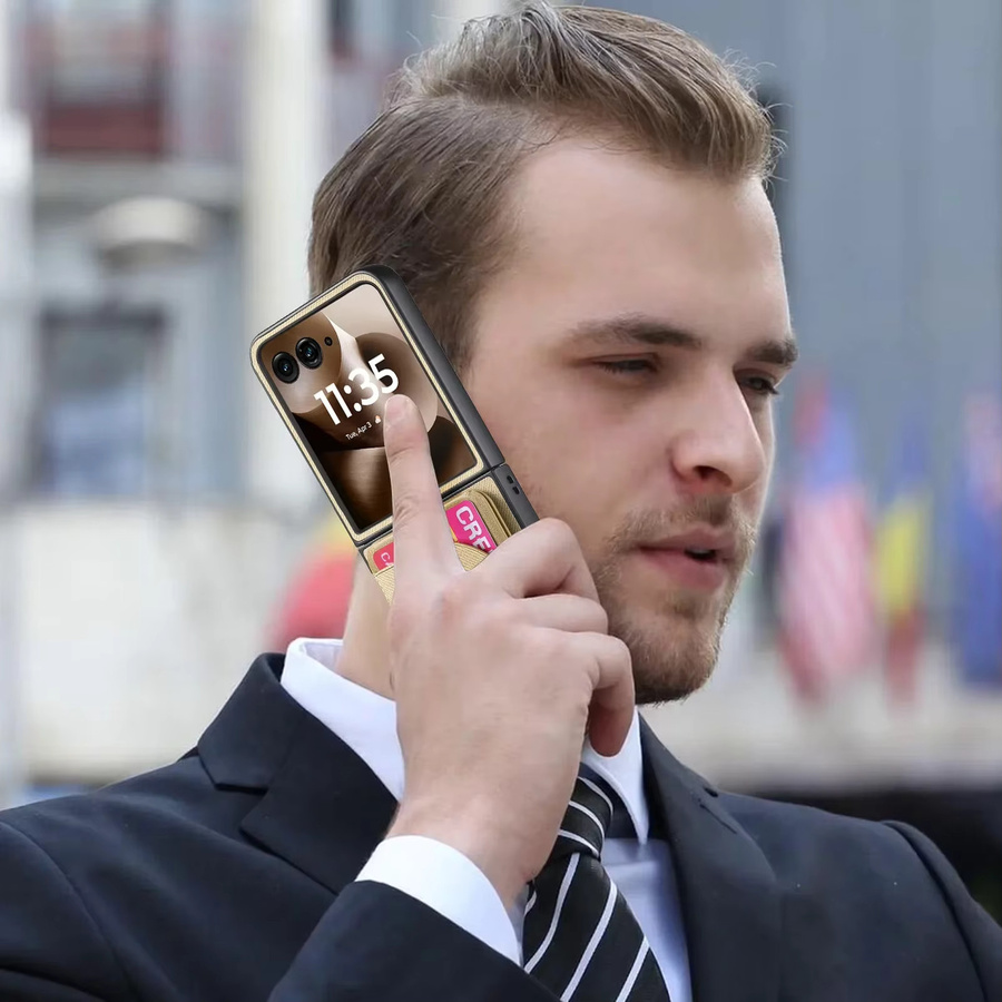 Lederhülle für Motorola Razr 60 50 40 Ultra als Brieftasche mit Kartenhalter und magnetischer Funktion in Blau oder Beige - Bild 6