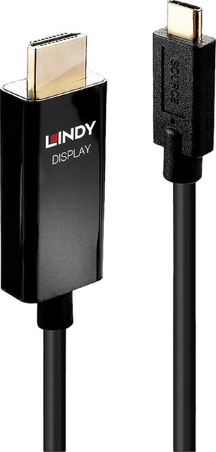 Lindy Videoschnittstellen-Converter USB-C auf HDMI, Schwarz, 2,0 m, 4K Unterstützung - Bild 1