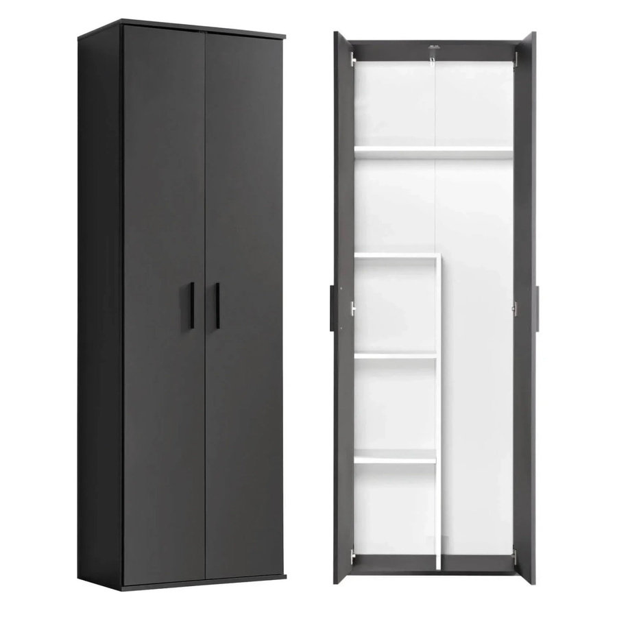 mokebo Besenschrank als Mehrzweckschrank in Anthrazit, H x B x T: 180 x 60 x 34 cm - Bild 2