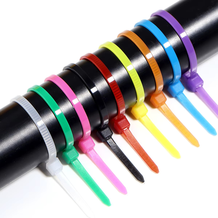 100er Set bunte selbstsichernde Nylon Kabelbinder aus Kunststoff in Weiß und Multicolour - Bild 5