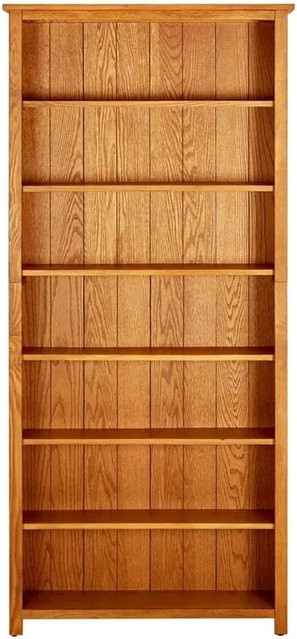 vidaXL Bücherregal mit 7 Fächern aus Eichenholz in Braun, B/T/H: 90 x 22,5 x 200 cm - Bild 1