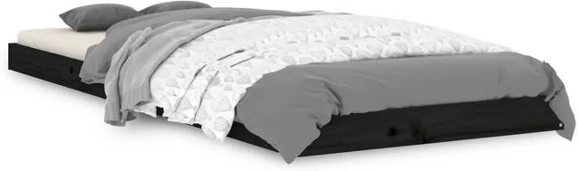 vidaXL Massivholzbett aus Kiefer in Schwarz, B/T/H: 75 x 193,5 x 79 cm - Bild 1