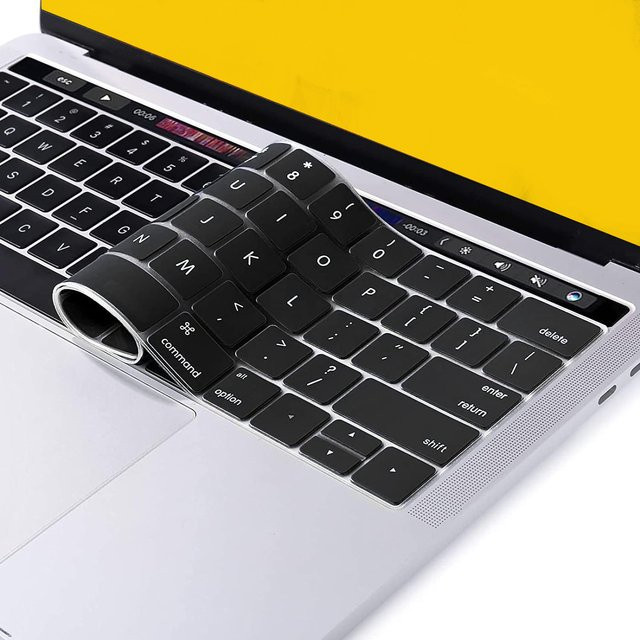 Silikon Tastaturabdeckung für Apple MacBook Pro mit Touch Bar 13 und 15 Zoll (Modelle: A2159, A1989, A1990, A1706, A1707), Farbe: Transparent - Bild 1