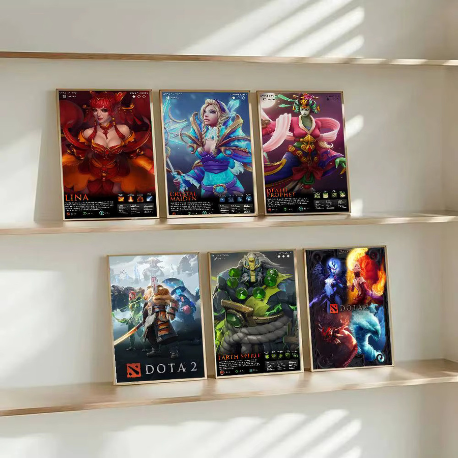 DOTA 2 Wandkunst-Aufkleber, wasserfestes Poster in Mehrfarben, rechteckiger Wandaufkleber für Wohnzimmer oder Bar - Bild 3
