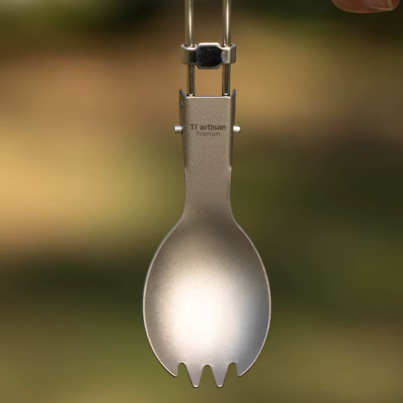 Tiartisan Titan-Löffel-Gabel Set, ultraleichtes faltbares Besteck in Silber Matt für Outdoor und Camping - Bild 2