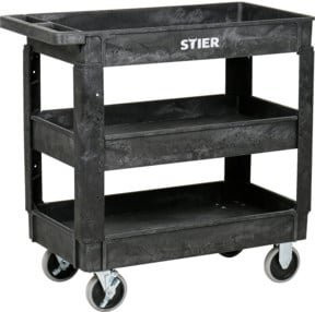 STIER Kunststoff-Vielzweckwagen mit 3 Etagen in Anthrazit, Tragkraft 250 kg, B/T/H: 43 x 87 x 85 cm - Bild 1