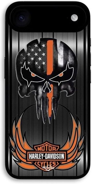 MANIACASE iPhone 17 Air Hülle mit Harley Davidson Totenkopf in Grau - Bild 1