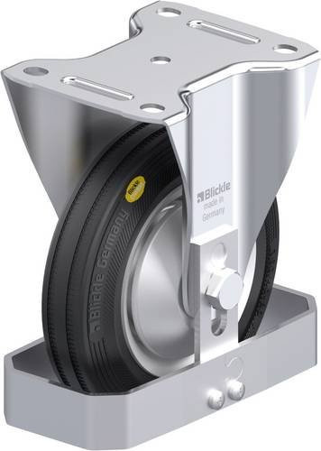 Blickle Stahlblech-Bockrolle B-RD 162R-FA-FS in Schwarz und Silber mit 160 mm Rad-Durchmesser und einer Tragfähigkeit von max. 225 kg - Bild 1