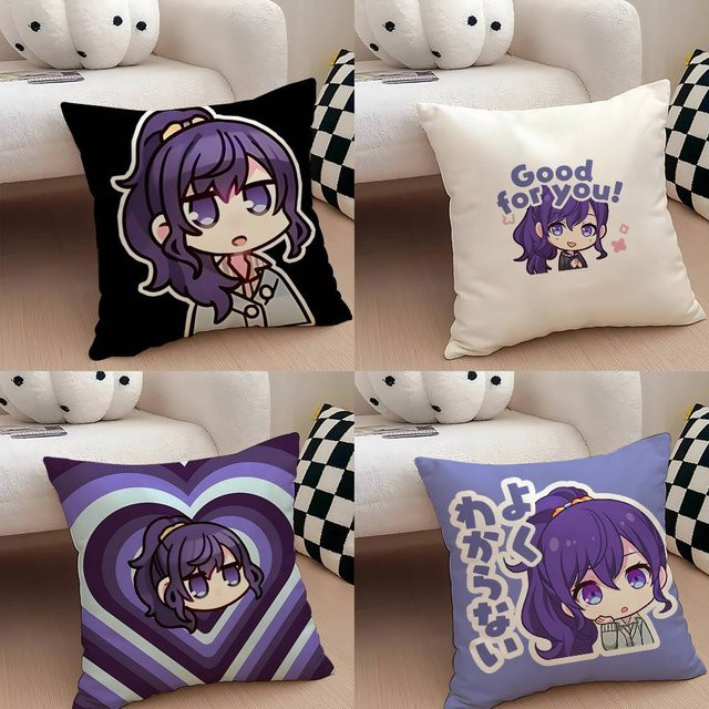 52TOYS A-Asahina M-Mafuyu ChibiS Kissenbezug im Vintage-Stil, quadratisch, B/T/H: 40 x 40 x 40 cm - Bild 1