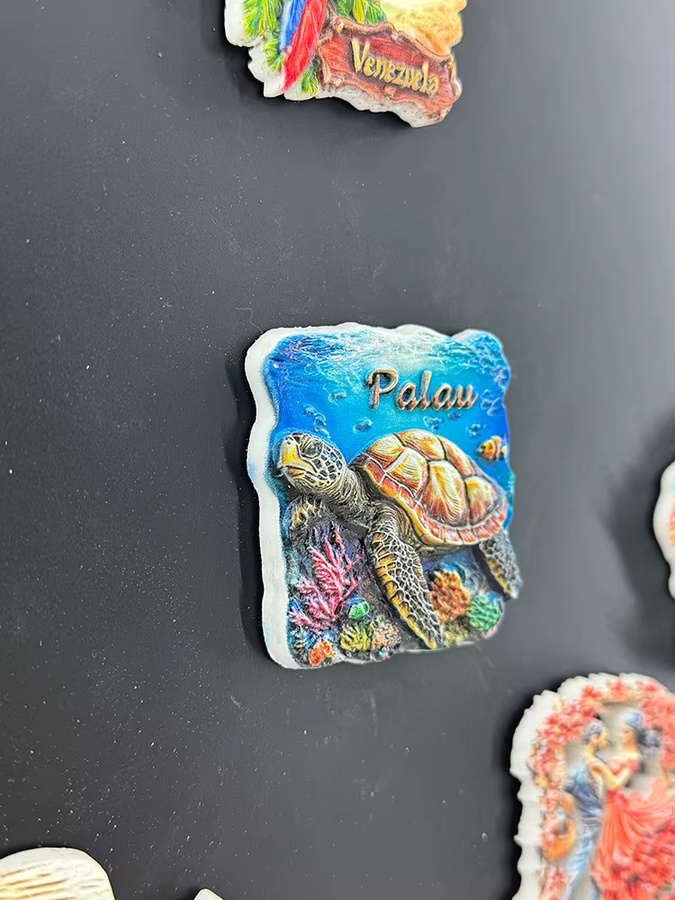 Kreativer 3D Stereoskopischer Kühlschrankmagnet Palau Unterwasser-Schildkröte als Reise-Souvenir und Heimdekoration in Multicolour - Bild 2