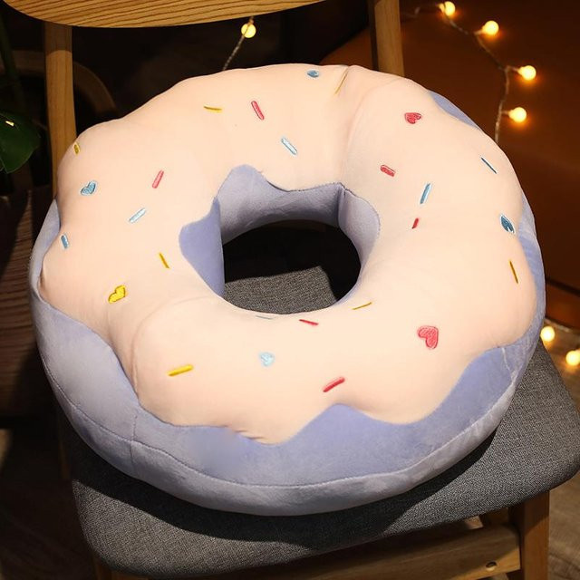 Binchi Fitness Plüsch-Donut-Kissen in Schokoladen-Optik, Pink, Durchmesser: 45 cm - Bild 1