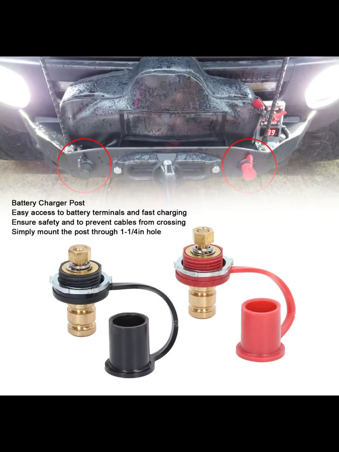 Aramox Batteriepol-Kit mit 20mm Bolzen für Auto, RV und LKW in Schwarz und Rot - Bild 5