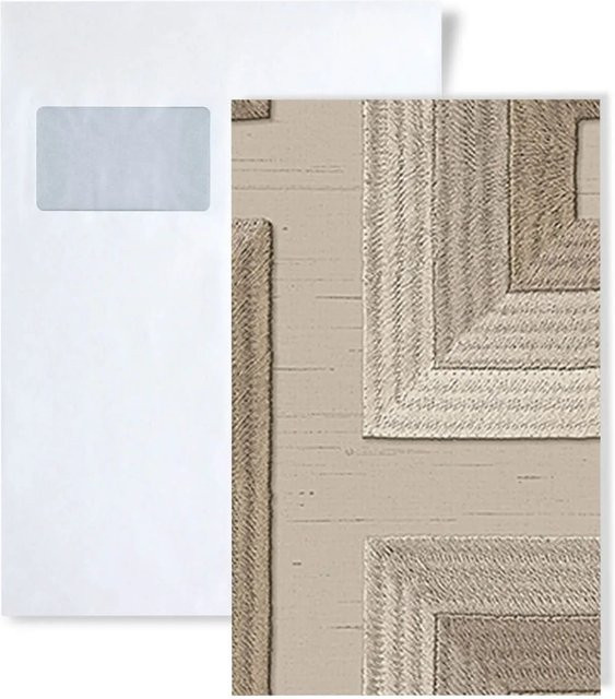 PROFHOME Geometrische Tapete Musterstück in Beige DIN A4 - Bild 1