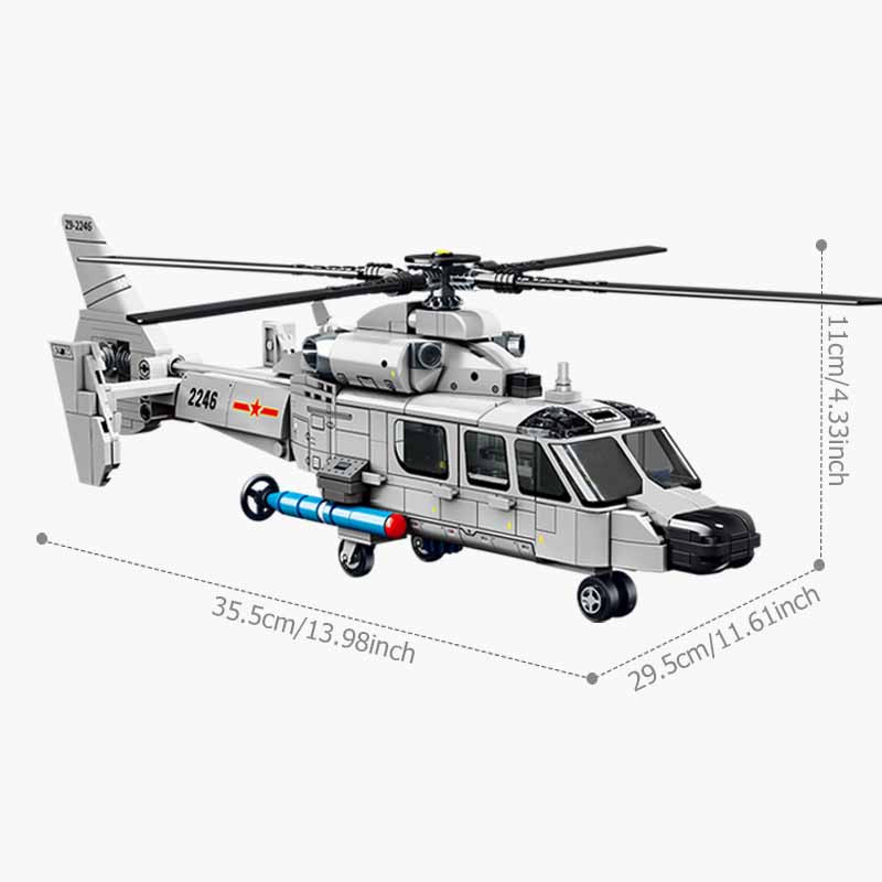 SEMBO Z-9 Bordhubschrauber Bausteine Flugzeug 449 Teile ab 6-12 Jahre - Bild 4