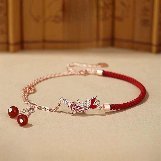 Lucky Star Jewelry Armband, 925 Sterling Silber, Damen, Koi Red Rope - Bild 1