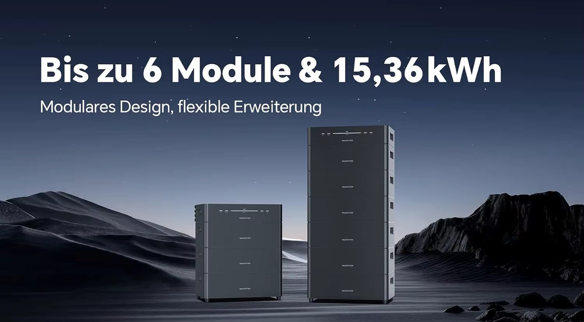 Marstek Erweiterungsakku für Venus D Balkonkraftwerk mit Speicher, 2,56 kWh, Schwarz, Modulares Design, IP65 wasserdicht und staubfest - Bild 2