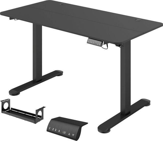 Vinsetto Elektrischer Steh-Sitz Schreibtisch mit Speicheroptionen, Schwarz, B/T/H: 140 x 70 x 72-116 cm - Bild 1