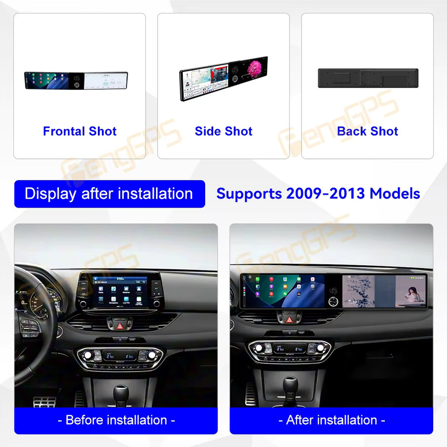 PENGGPS Multimedia Radio für Hyundai I30 (2017-2022) mit 24,6 Zoll Touchscreen, Drahtloses CarPlay, Android Auto und 4G Unterstützung, Schwarz - Bild 2