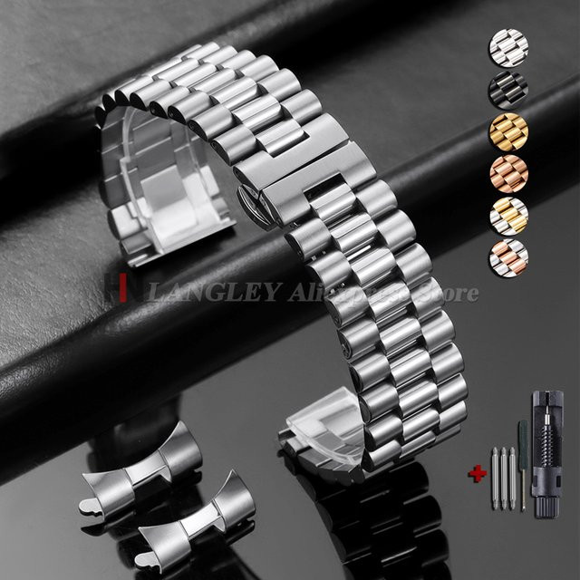 langley Uhrenarmband Edelstahl, Silber, Unisex - Bild 1