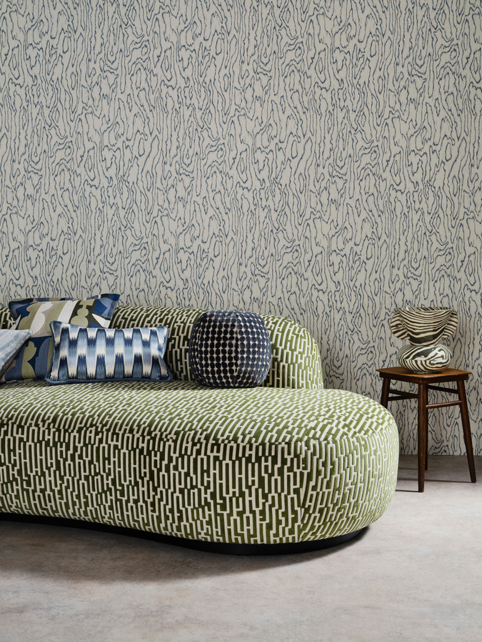 Harlequin Tapete Edenfield Atlantic mit abstraktem geometrischem Design aus Vinyl - Bild 1