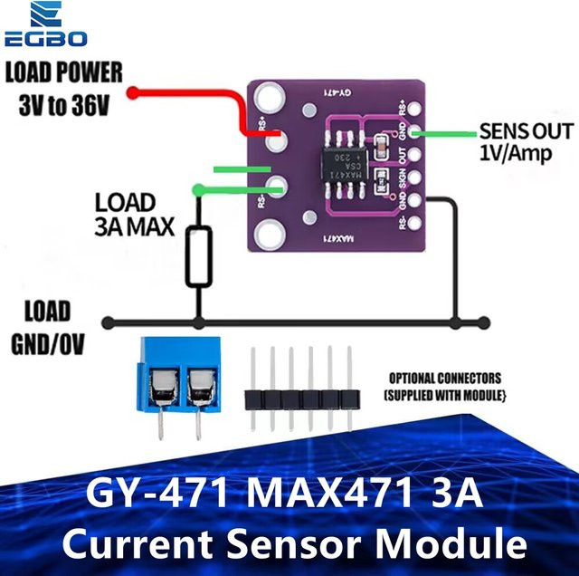 GY-471 MAX471 3A Stromsensor Modul für Arduino DC 0-30V - Bild 1