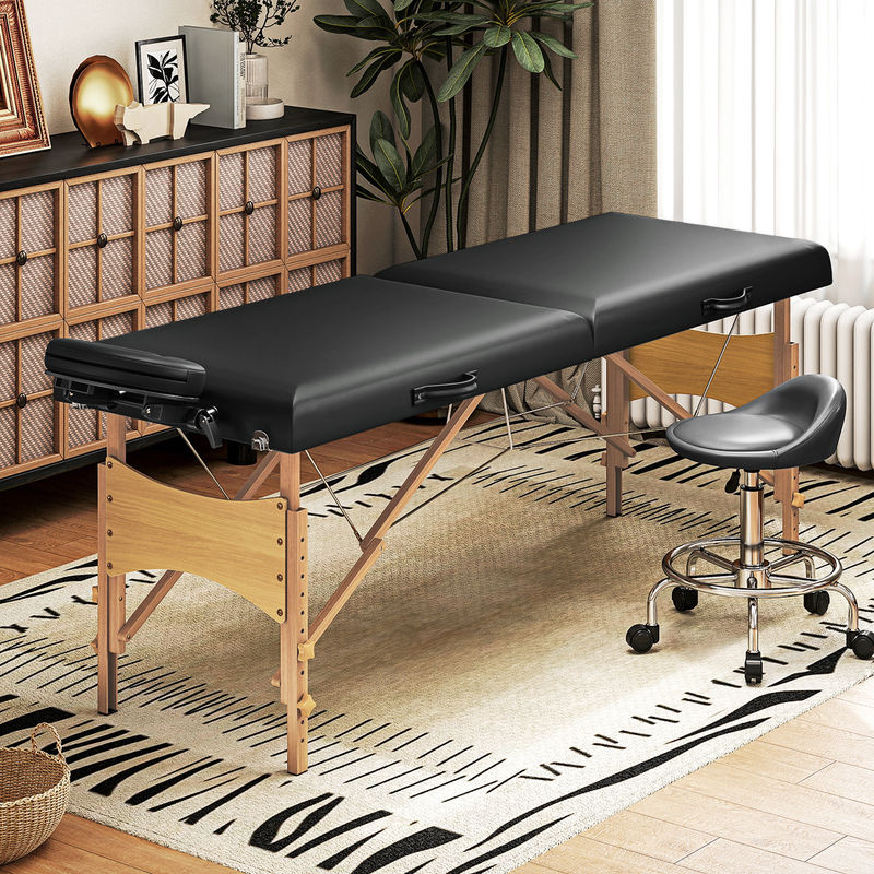 HOMCOM Mobile Massageliege mit 2 Zonen, klappbar und höhenverstellbar, Schwarz, Breite: 70 cm - Bild 2