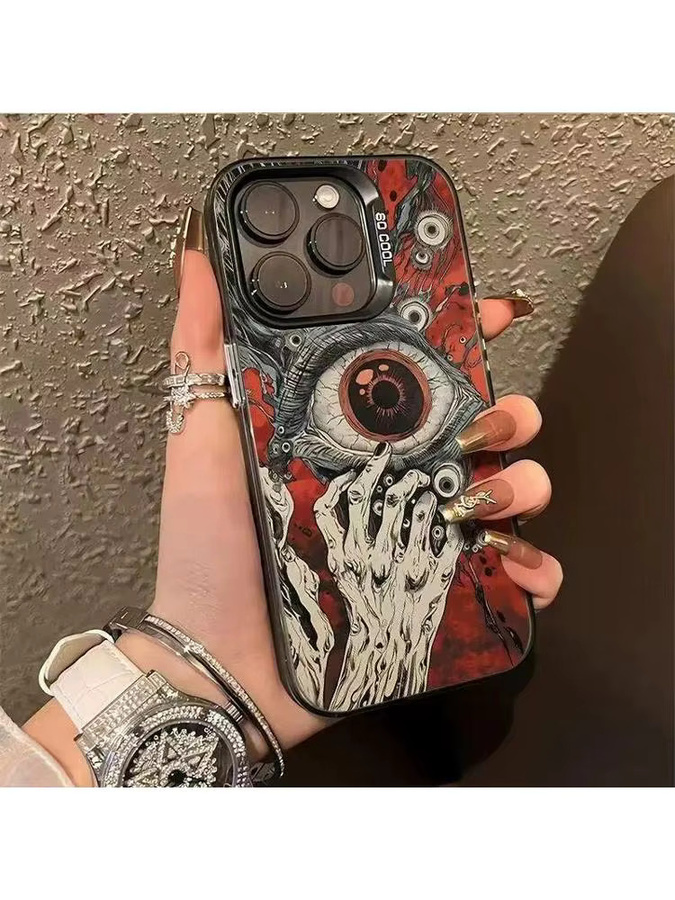 Stoßfeste Handyhülle mit Devil Eyes Muster für iPhone 11 bis iPhone 17 Pro Max - Bild 3