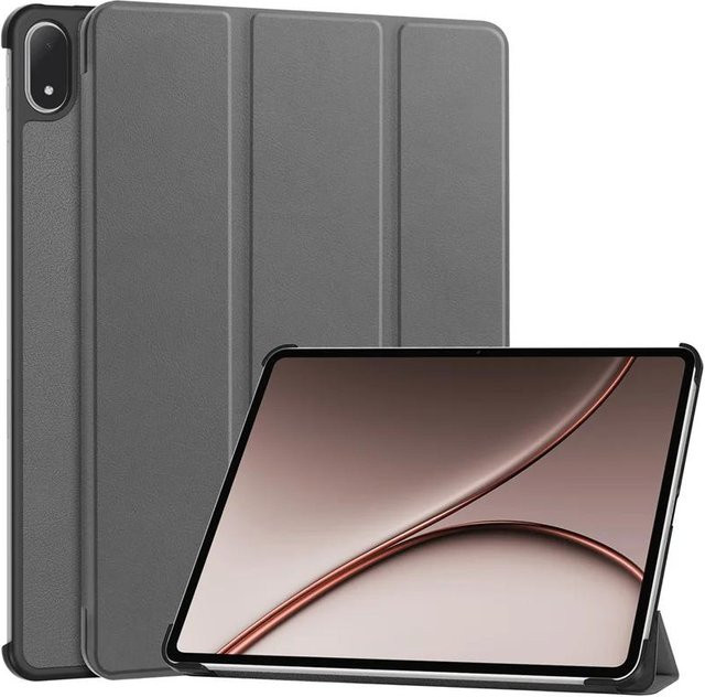 Smart Cover Hülle für OnePlus Pad 4 13,2 Zoll 2026 aus Leder mit Dreifach-Hartständer in Grau - Bild 1