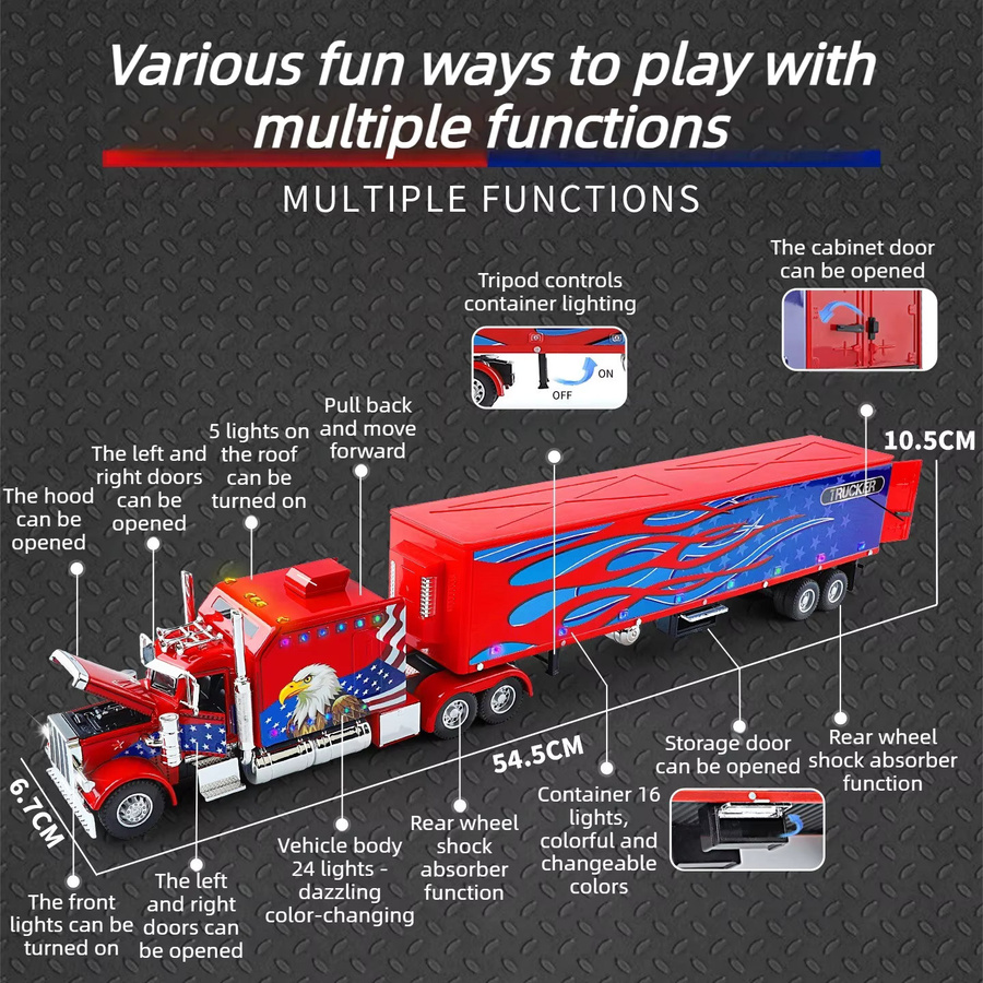 Maisto Peterbilt 389 US Container-LKW-Modell, 1:24, Metall, Weiß - Bild 3