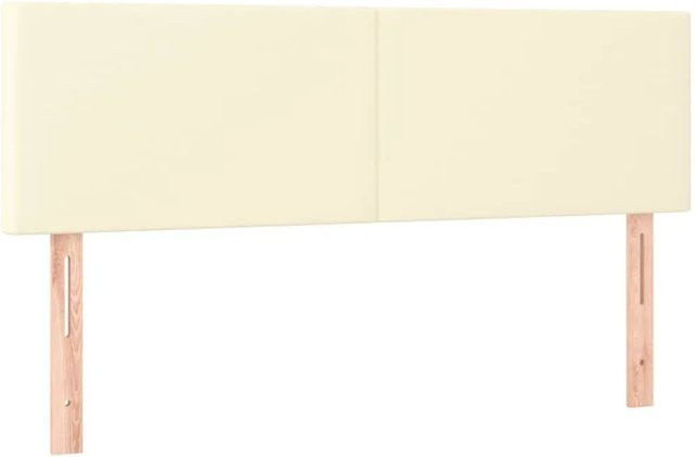 vidaXL Kopfteile 2er Set aus Kunstleder in Creme, B/T/H: 72 x 5 x 78-88 cm - Bild 1