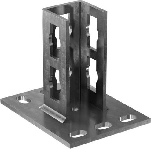 Fischer PSF 41 A4 Sattelflansch aus Edelstahl in Silber, 10 Stück - Bild 1