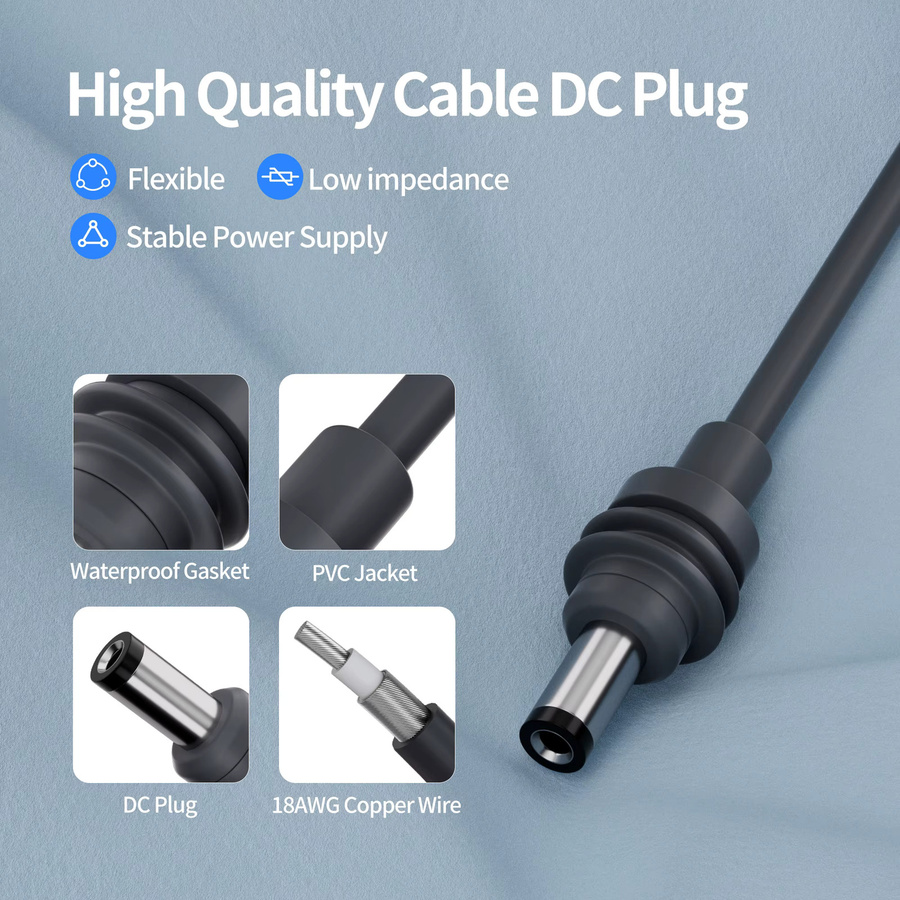 Starlink Mini Kabeladapter DC-Stromkabel für Zigarettenanzünder 12V-24V, Schwarz, Länge: 3 m - Bild 2
